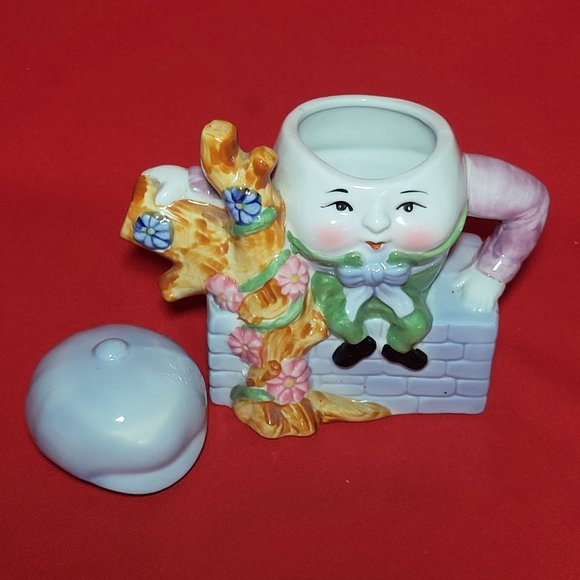 Vintage Feitx Humpty Dumpty Sitting On  Wall Decorative Porcelain Teapot - Picture 3 of 16